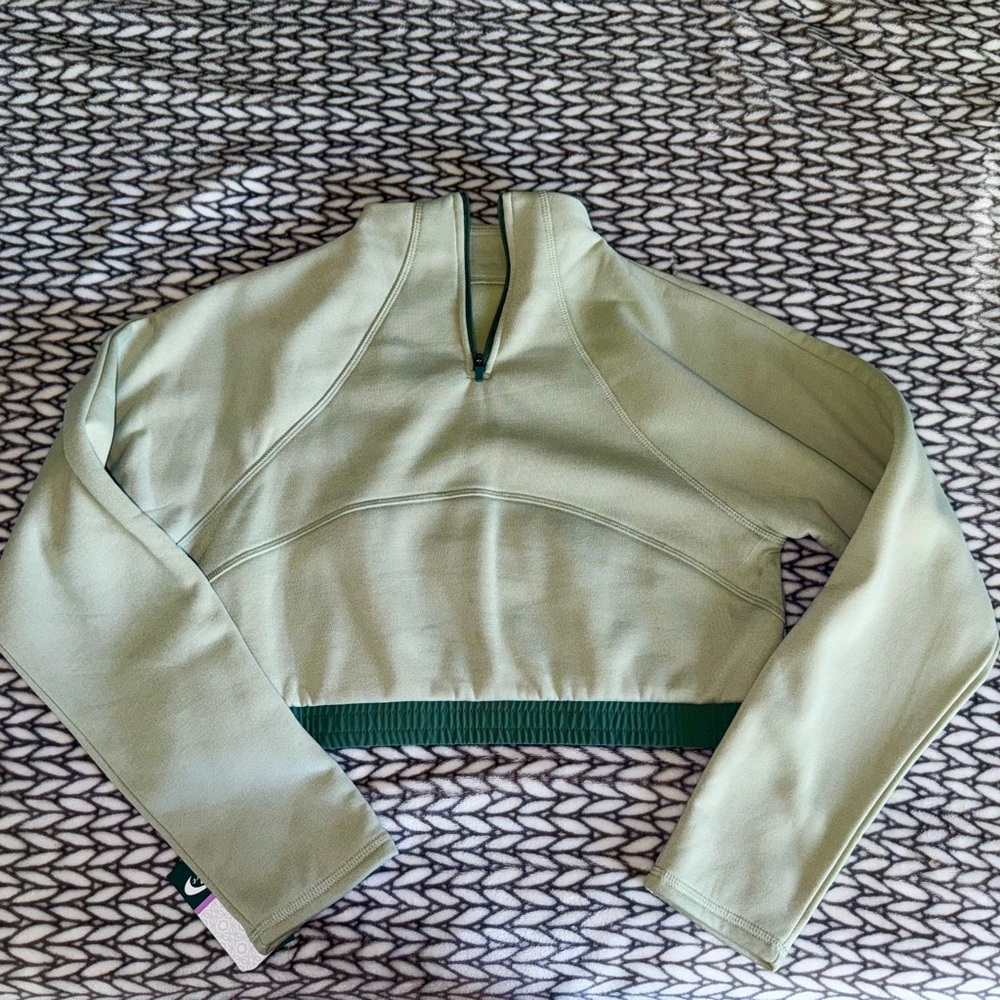 Cropped mint green hoodie